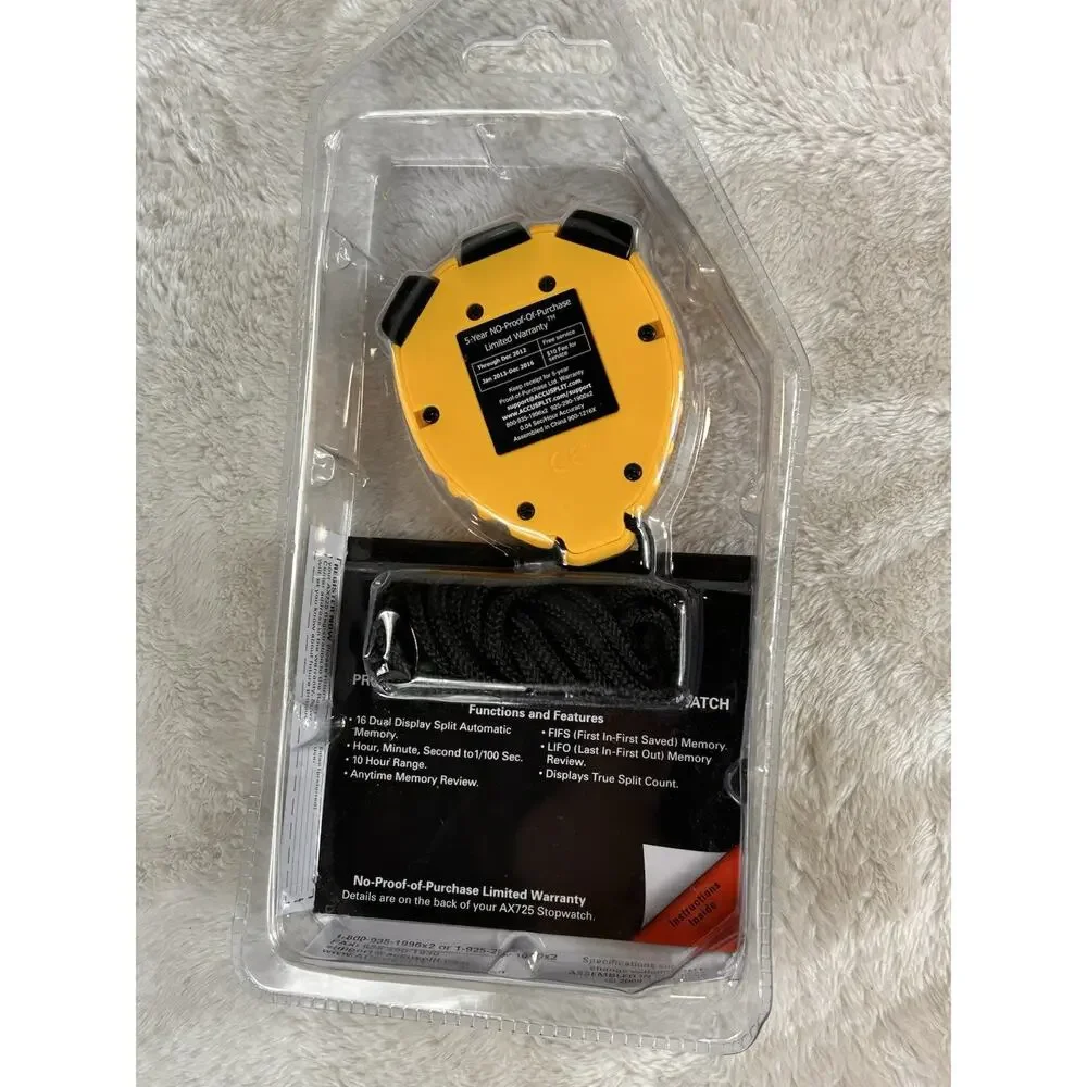 ACCUSPLIT AX725 PRO MEMORY (16) Dual Line Stopwatch (Yellow)